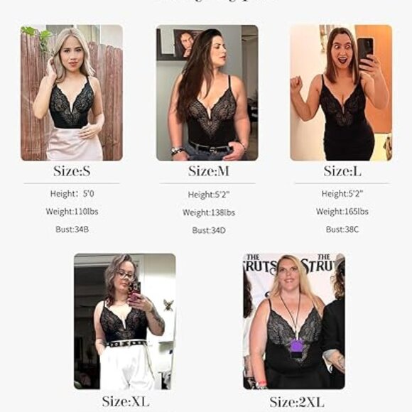 Sexy Lace Shapewear Bodysuit Women's Sleeveless V Neck Tummy Control Backless - Picture 5 of 7